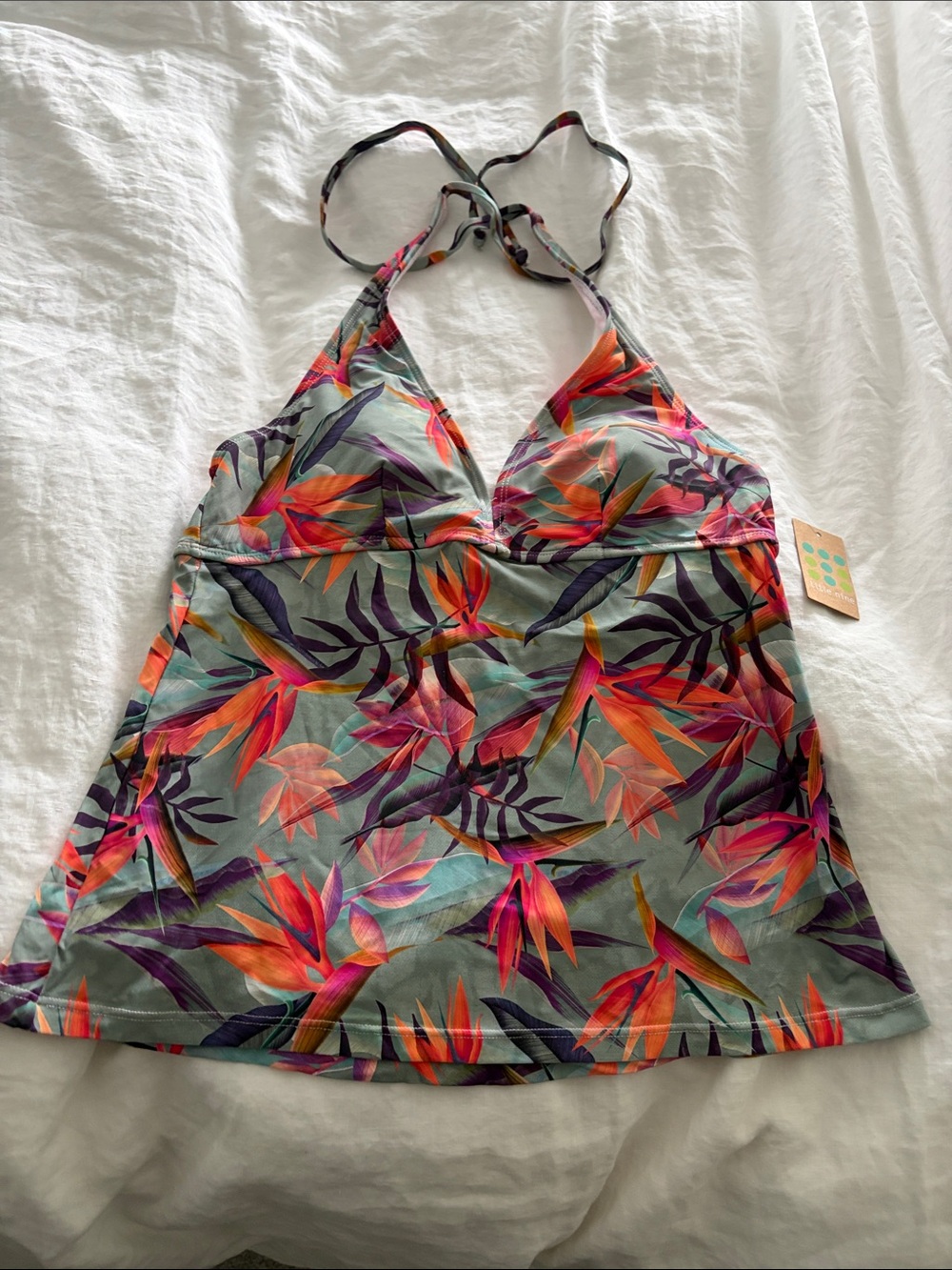 Title Nine NWT tropical print tankini top size M